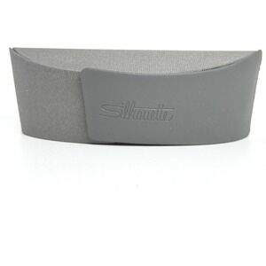 Silhouette Eyeglass Case Hard Shell Foldable Gray Textured Logo